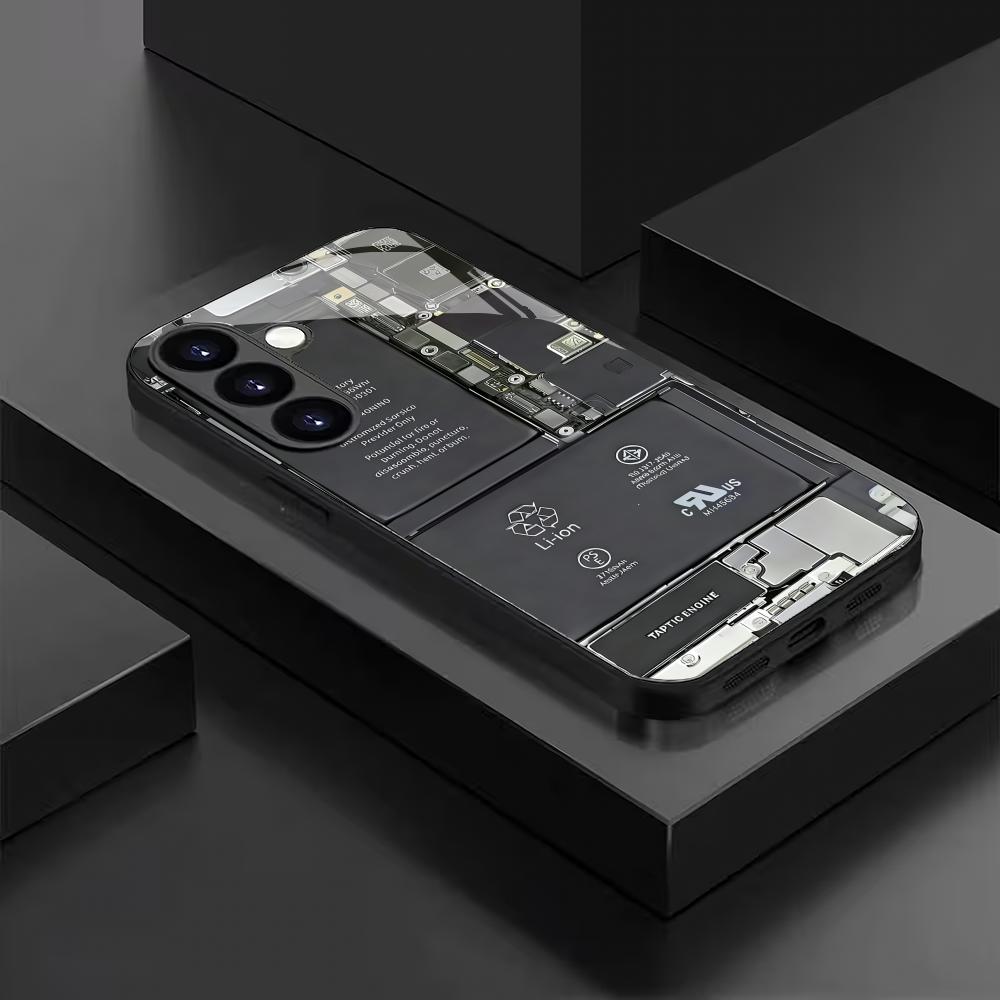 New circuit board tempered glass phone case suitable for Samsung GalaxyS26 S25 S24 S22 S21 S20FE/Ultra/Plus shockproof backcover