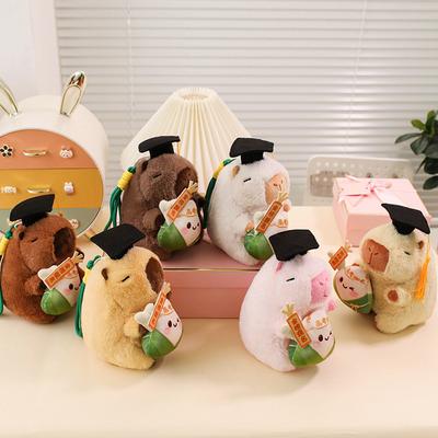 Cute Cute Doctor Hat Capybara Doll Plush Toy Donut Kapibara Doll Keychain Rag Doll