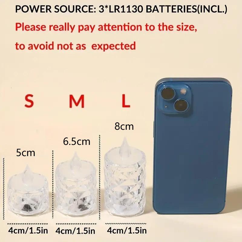 Candle Lights, Christmas Decorations, Night Lights, Transparent Party Decorations, Electronic Candles, LED Lights