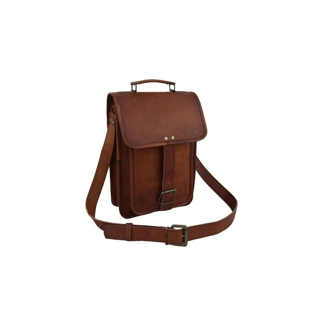 Briefcase School Crossbody Bags Leather Messenger Bag Laptop Satchel