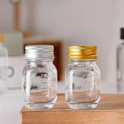 1Pc 30Ml Small Glass Bottle With Lid Medicine Bottle Leak-Proof Powder Capsule Bottle Refillable Glass Bottle