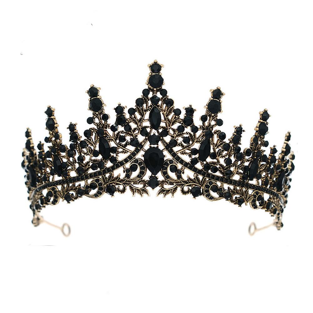European Style Bridal Crown Alloy Hair Accessories Wedding Rhinestone Headband Electroplating Birthday Crown Dinner Wedding Headdress