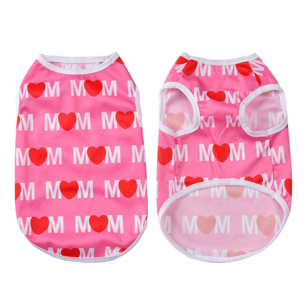 Soft Dog Clothes For Small Medium Dogs Cats Summer Breathable Love Print Puppy Vest T-shirt Schnauzer French Bulldog Pet Coat