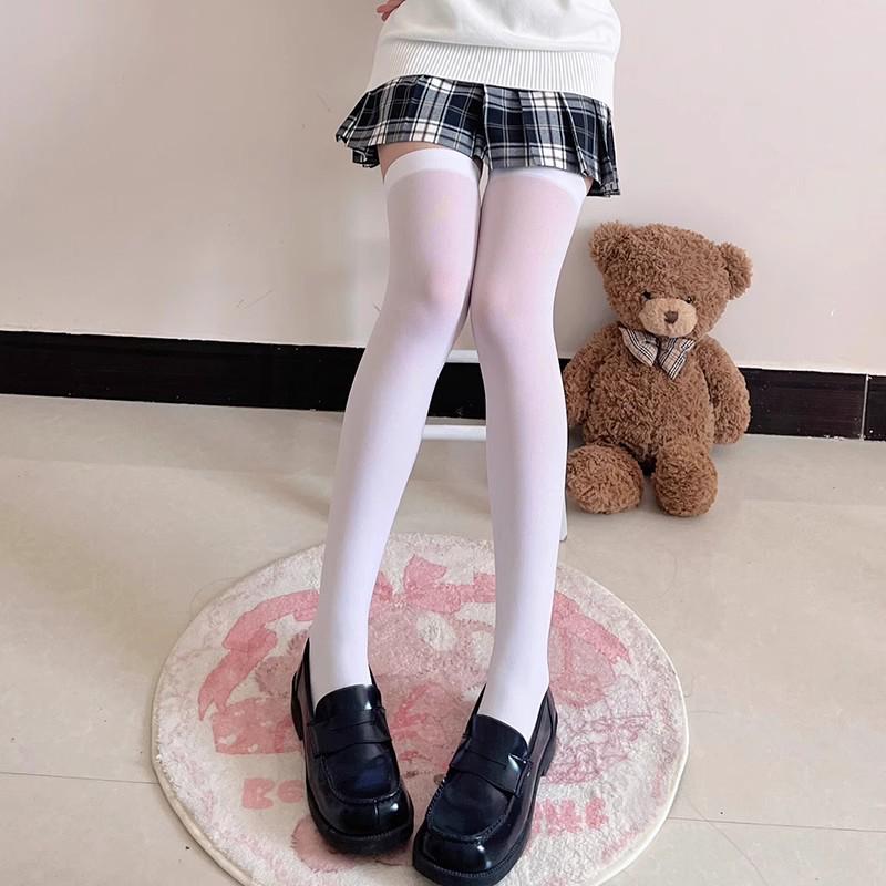 Ciorapi de compresie subțiri de catifea peste genunchi pentru femei, 70 cm, ciorapi lungi negri și albi de primăvară/vară.