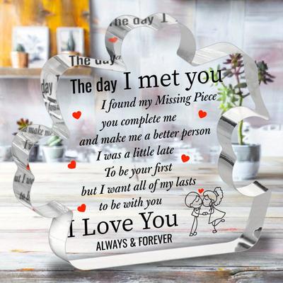 2D Flat "I Love You" Romantic Acrylic Puzzle Desktop Decoration, Anniversary & Birthday Present, Suitable for Wall Decoration, Porch, Room, Villa, Acc