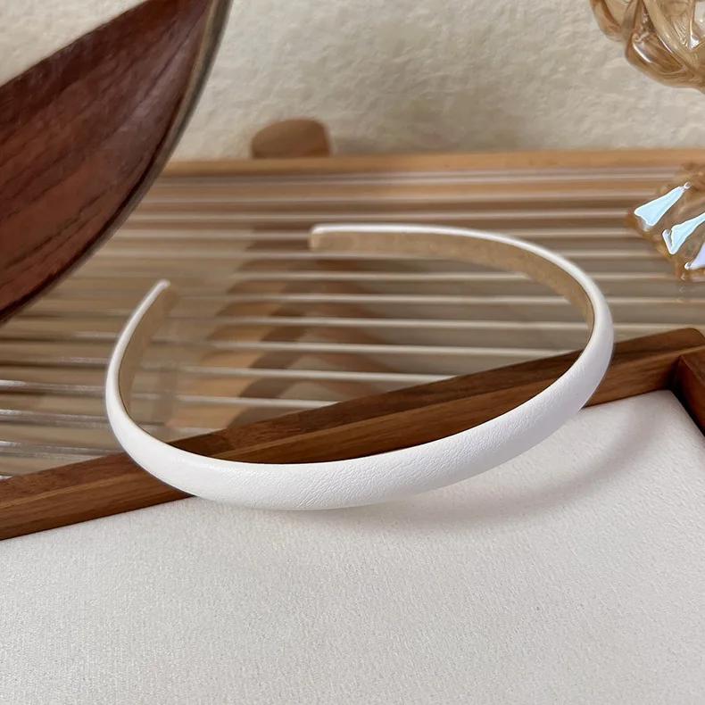 Retro Thin Leather Headband for Woman Girls Elegant Simple Hair Hoop Hair Band Autumn Winter Fashion All-match Hair Accessories