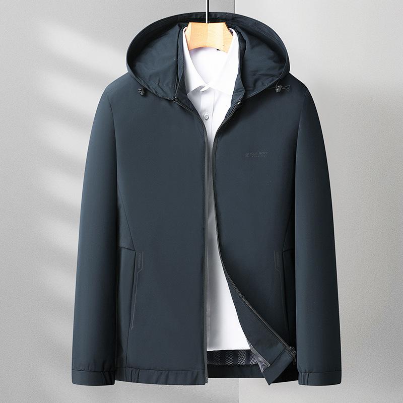 Spring and Autumn New Jacket Young and Middle-aged Men's Casual Jacket Thin Hooded Jacket Men's Clothing