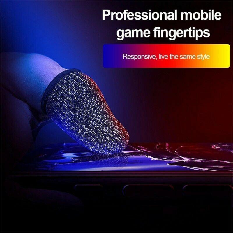 1 Pair Gaming Finger Sleeves 18-pin Ultra-thin Copper Fiber Finger Cots Breathable Fingertips