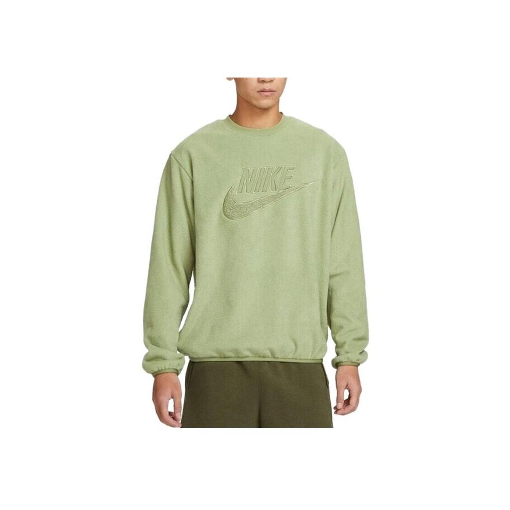 Nike Logo Fleece Casual Pullover Sweatshirt Men Tops Green DQ4889-334