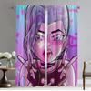 Home Interior Curtains for Camera Alan-walker Blackout Curtains 2 Pieces Window Curtain Living Room Curtain Halloween Decoration