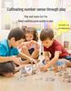 Wooden Toddler Building Blocks: Number & Color Recognition, Interlocking, Pull-Along Train - Early Educational Toy
