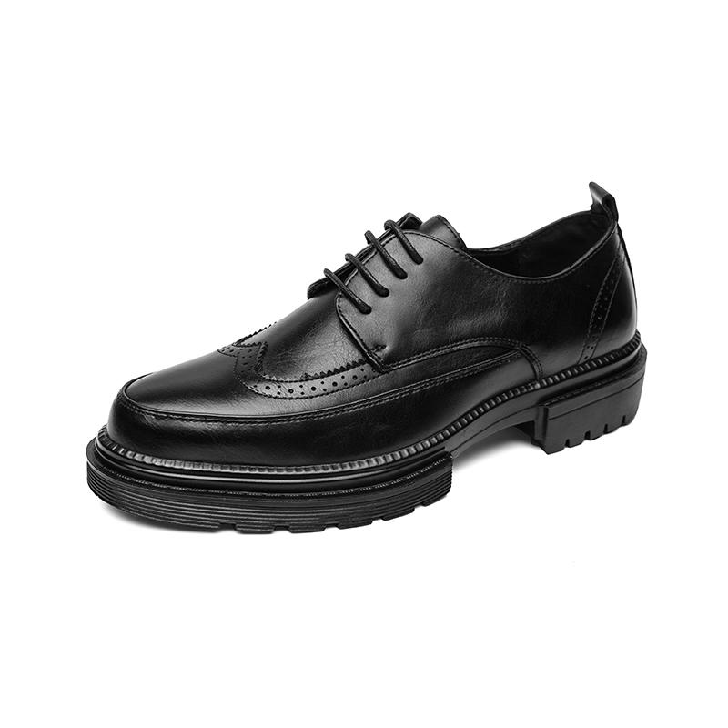 

Мужские черные повседневные броги из кожи, деловые туфли без застежек, удобные модные офисные туфли для мужчин, Zapatos De Hombre 45 чёрный