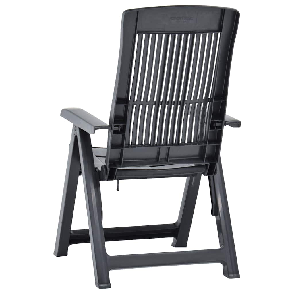 vidaXL 2 Pieces Adjustable Folding Chairs Made of Plastic, Anthracite