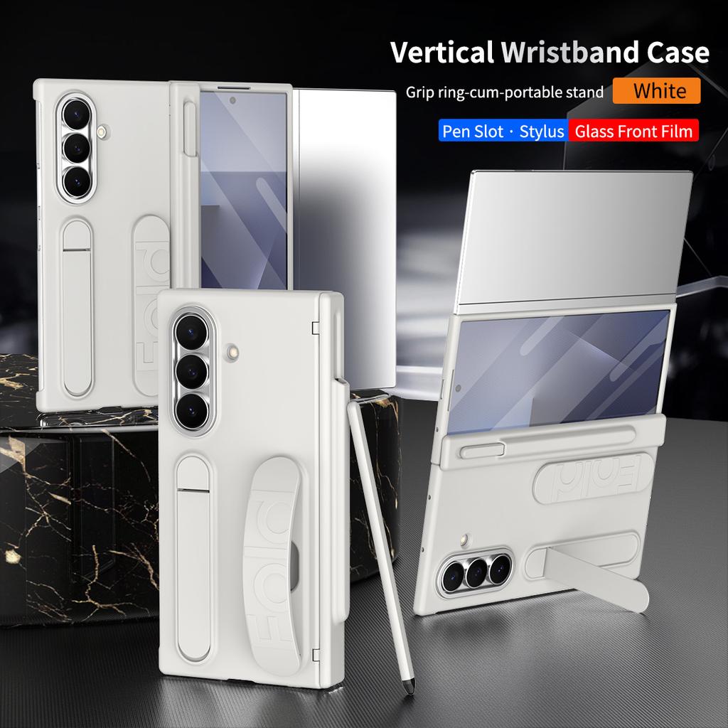 case for Samsung Galaxy Z TriFold Wristband support protective cover hinge pen slot shell film protective cover with pen