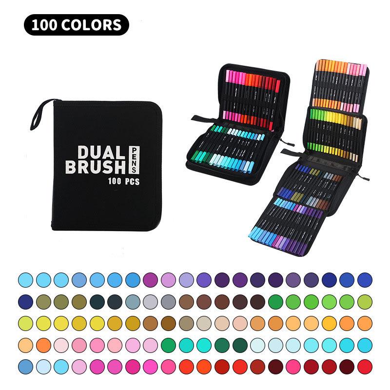 Dual-Tip Washable Watercolor Fineliners for Kids - Art Doodle Pen Set