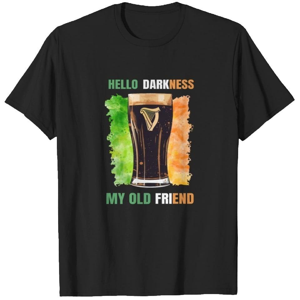 Funny Beer Shirt Hello Darkness Humor Drinking Irish Pub Tee, Unisex Tshirt XXXL