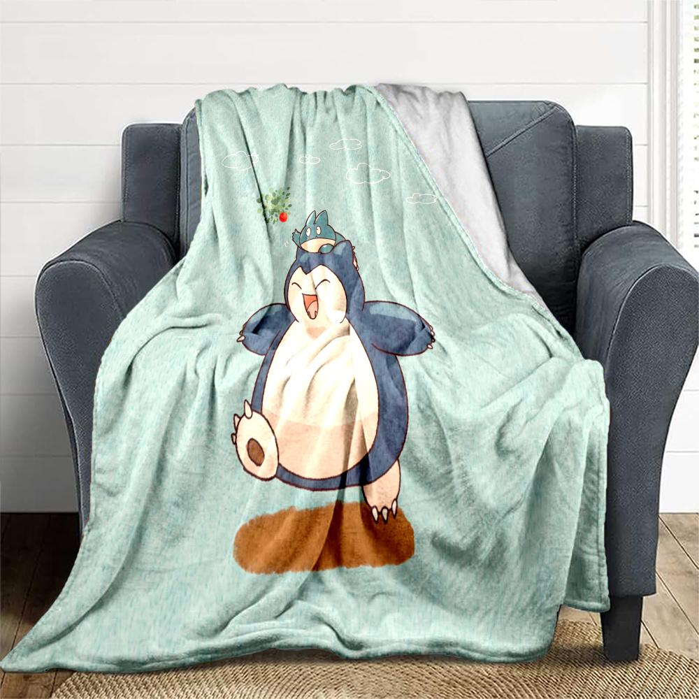 Snorlax Flannel Blanket, High quality Comfortable for All Seasons, Home Decor, Warmth and Comfort