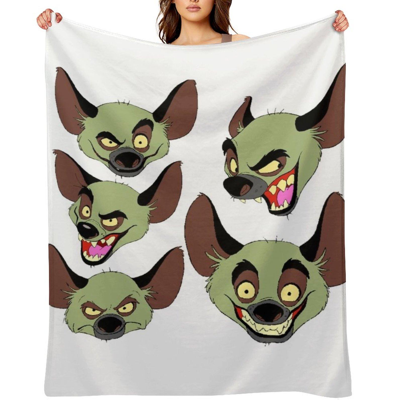 

Hyena face pack Throw Blanket Hairy Bed covers Plaid anime Blankets 30x40in