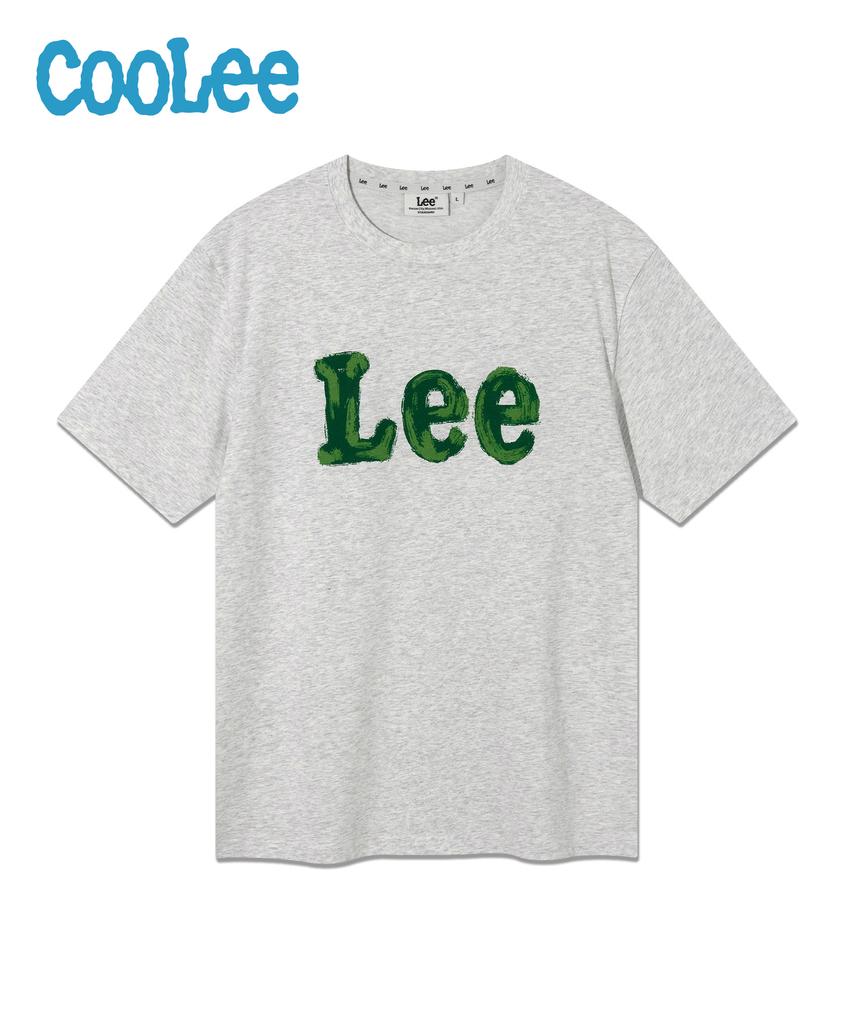 LEE Brush Painting Logo Short Sleeve T-Shirt Light Gray