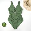 Swimsuit for Women Cross Front Cutout Design Ruched Tummy Control Bathing Suit Wide Shoulder Straps Swimwear
