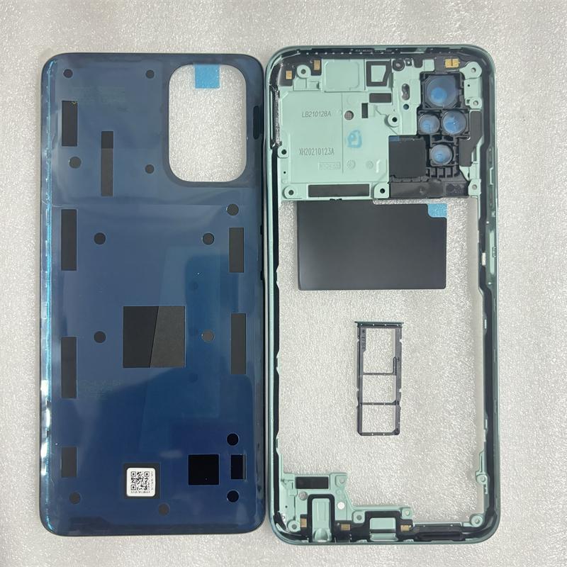 Full Housing For Xiaomi Redmi Note 10 M2101K7AG /Note 10s M2101K7BG Back Battery Cover Rear +Middle Frame + Camera Glass