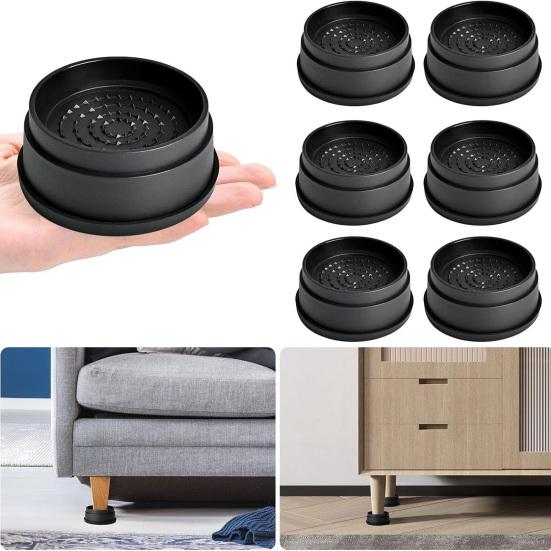 4/6/8Pcs 1/2-Inch Round Furniture Riser Heavy Duty Bed Riser Adjustable Stackable Anti-slip Table Desk