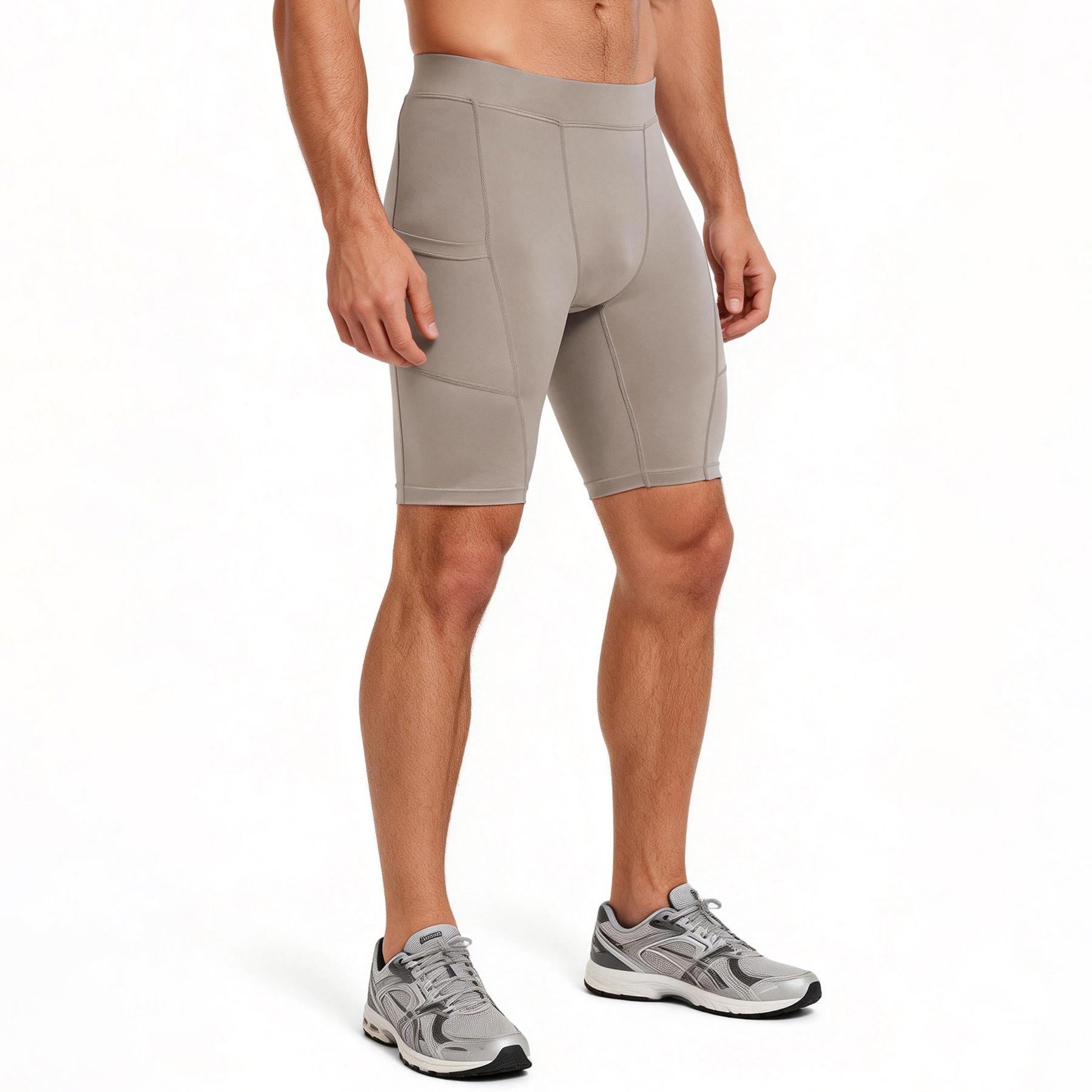 YOUNAXIN Heren Trainen Tights Hardloopbroekjes Fitness Sneldrogend Compressiebroeken 3XL bruin
