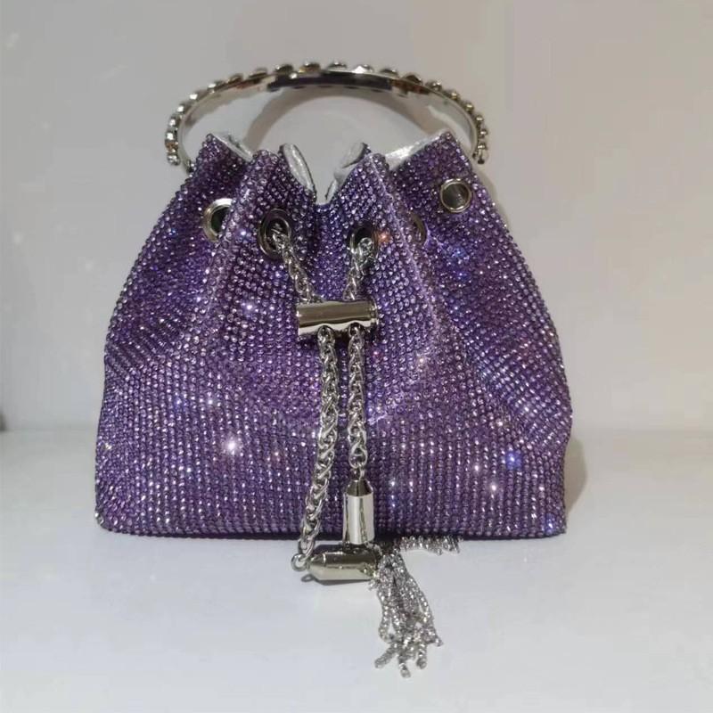 2026 Womens Crystal-Embellished Crossbody Bag Fringe Detail Small Square Shoulder No Top Handle