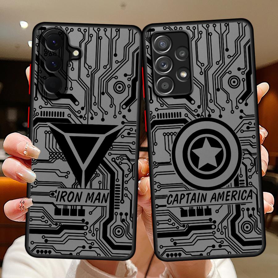Phone Cover Case for Samsung Galaxy A53 A35 A73 A33 A56 A55 A34 A36 A17 A52 A16 A15 A14 A23 A52S A72 A54 Marvel Cool Hero Logo