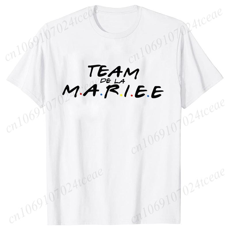 Friends Bachelorette EVJF Party T-shirt French Girls Single Farewell Tops Team Bride Bridesmaid Tees Bridal Shower Wedding Shirt