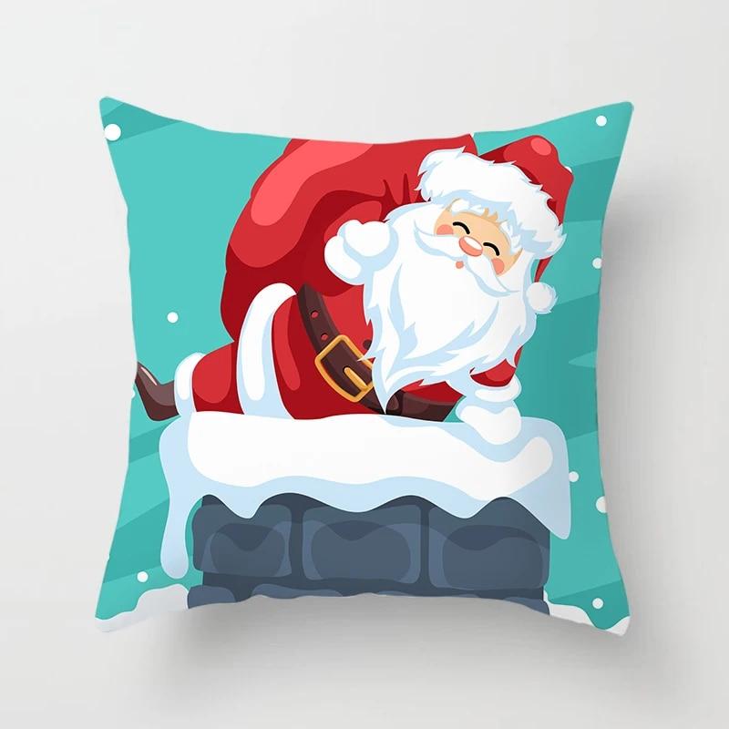 Cartoon Christmas Pillow Set Santa Claus Sofa Gift Home Decoration Pillowcase Christmas Gift Pillowcase