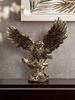 Eagle Standing on Tree Stump Statue, Resin Animal Sculpture, Home Decorative Accessories for Bedroom, Living Room, and Foyer