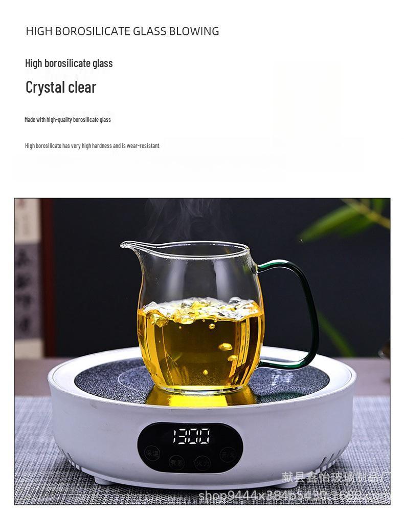 Side-Handle Borosilicate Glass Tea Separator - Heat-Resistant Gong Dao Bei for Kung Fu Tea Ceremony