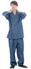 KYOETSU Men's Washable Denim Samue (Work Clothes), Solid Color, 100% Cotton, Year-Round, Light Blue (Size L)