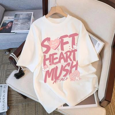 Cartoon Kids Adult Printed T-shirt Summer Women's Fashion Girl Short Sleeved T-shirt Top Pullover Clothing