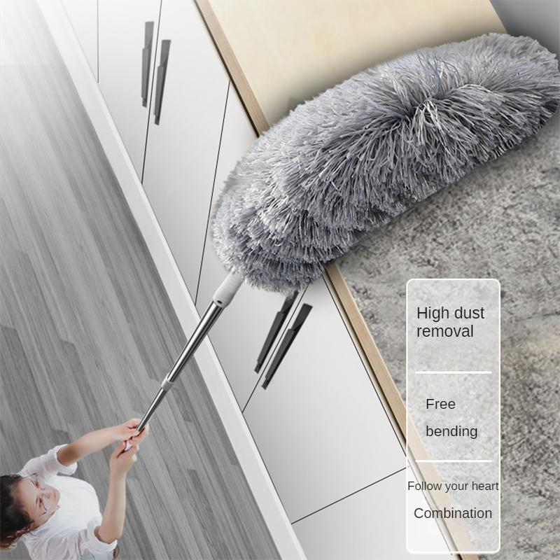 5PCS 2.8m Extended Chicken Hair Duster Retractable Bendable Ceiling Cleaning Broom Household Static Dusting Duster Car Duster