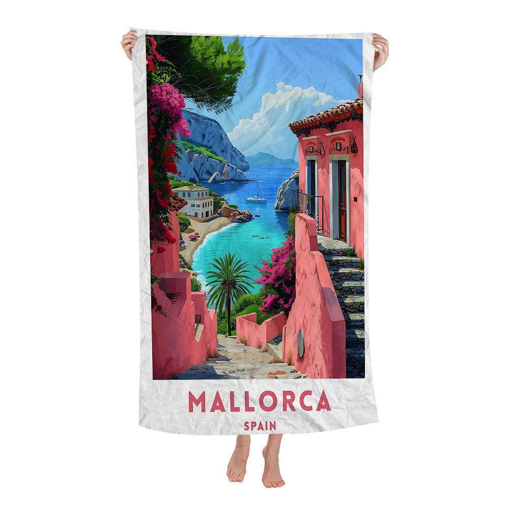 Reise Mallorca Mikrofaser Strandtuch Saugfähig Schnelltrocknend Weich Yoga Schwimmen Resort Bergsteigen Handtuch