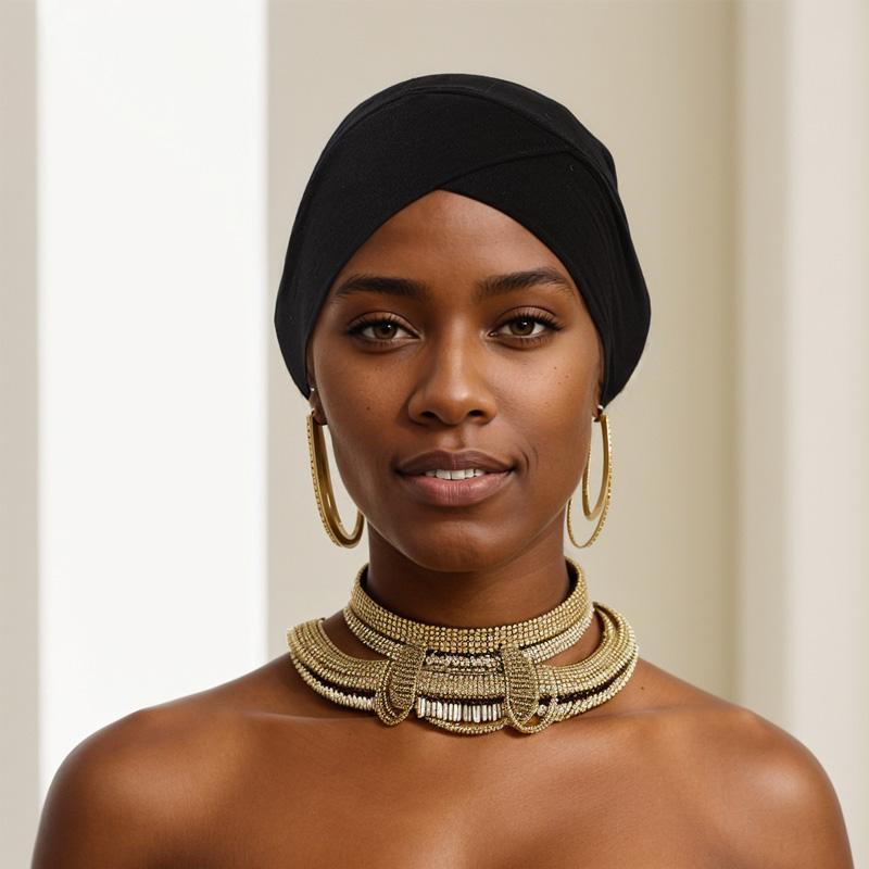 Hijab Caps Headdress Solid Color Muslim Underscarf Cap Soft Elastic Crossed Forehead Female Headscarf Turban Bonnet