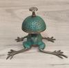 Vintage Brass Frog Desk Bell: Antique Hotel Reception Decor