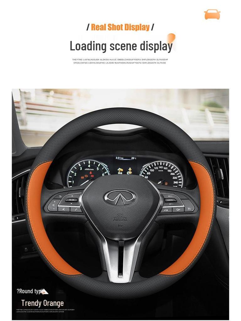Leather Steering Wheel Cover for Infiniti QX60, QX50, QX80, Q50L, QX55, FXG Series Cars