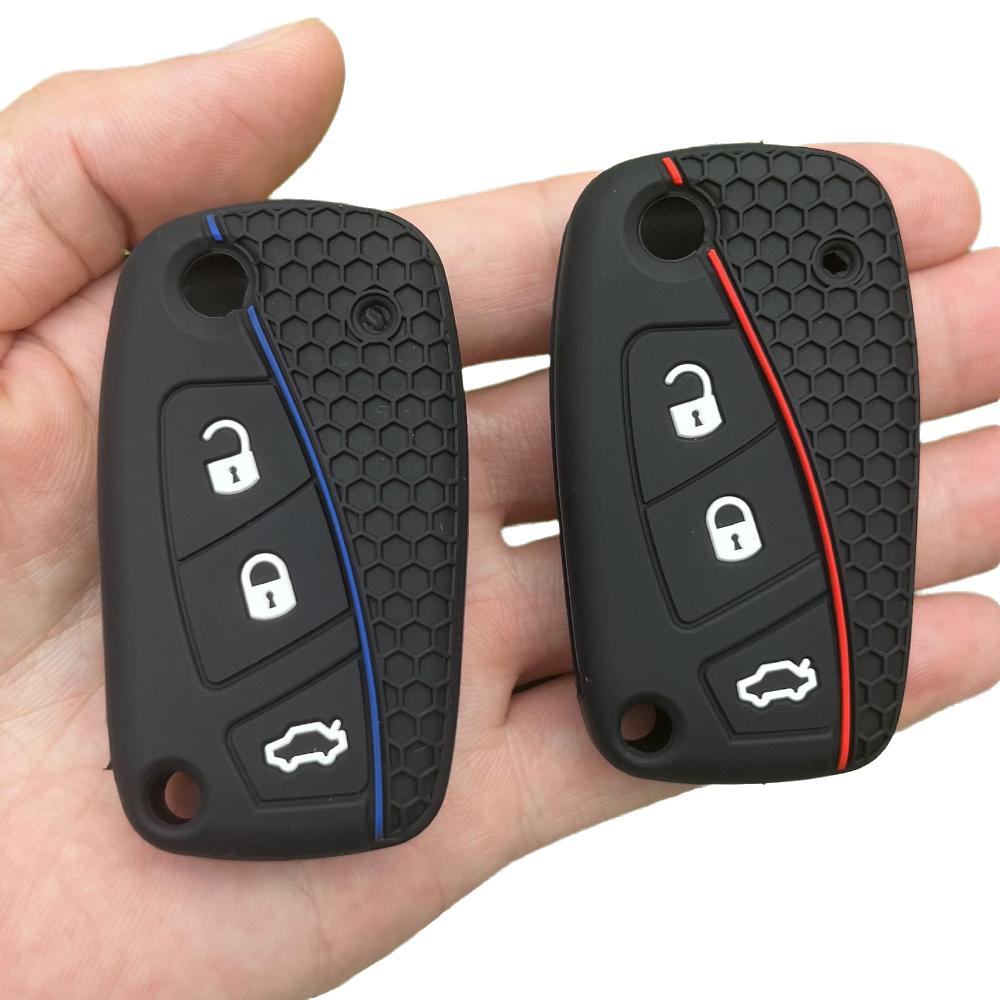 For Fiat PANDA IDEA DUCATO BRAVO 500 DOBLO GRANDE STILO PUNTO MINIBUS Remote Silicone Car Key Case Rubber Holder Cover Protector