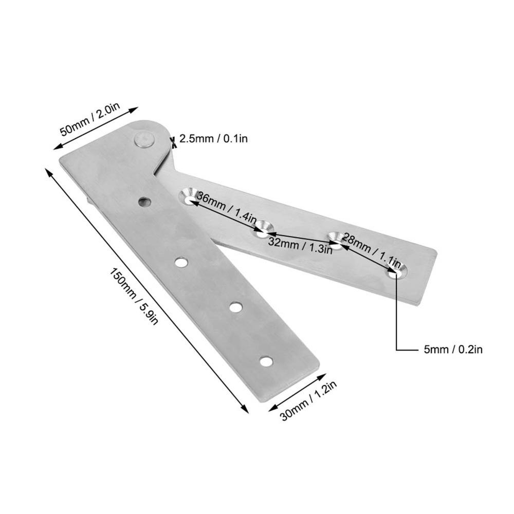2pcs Stainless Steel Pivot Hinges Easy Install Hidden Pivot Hinges Cabinet Pivot Hinges  Fence Sheds