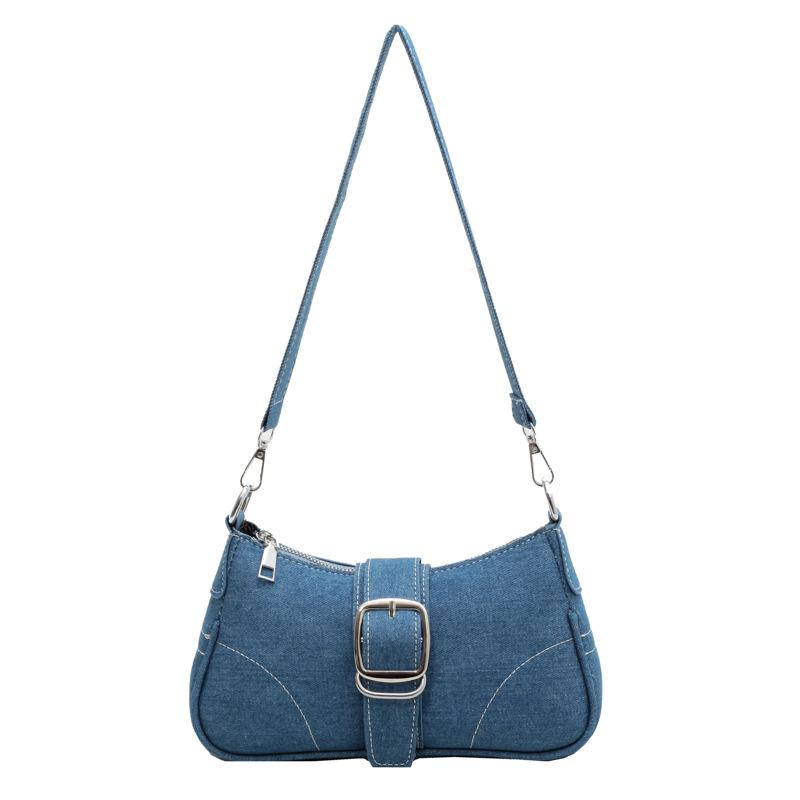 Niche design denim bag summer new popular simple messenger bag fashion shoulder armpit small square bag
