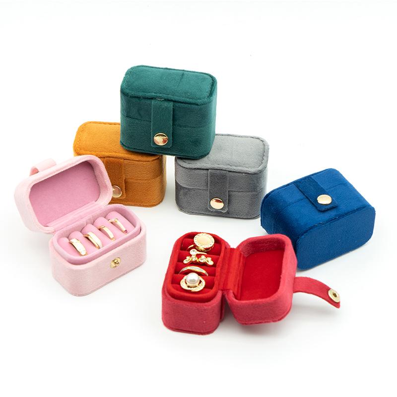 Compact Velvet Jewelry Box for Rings & Earrings