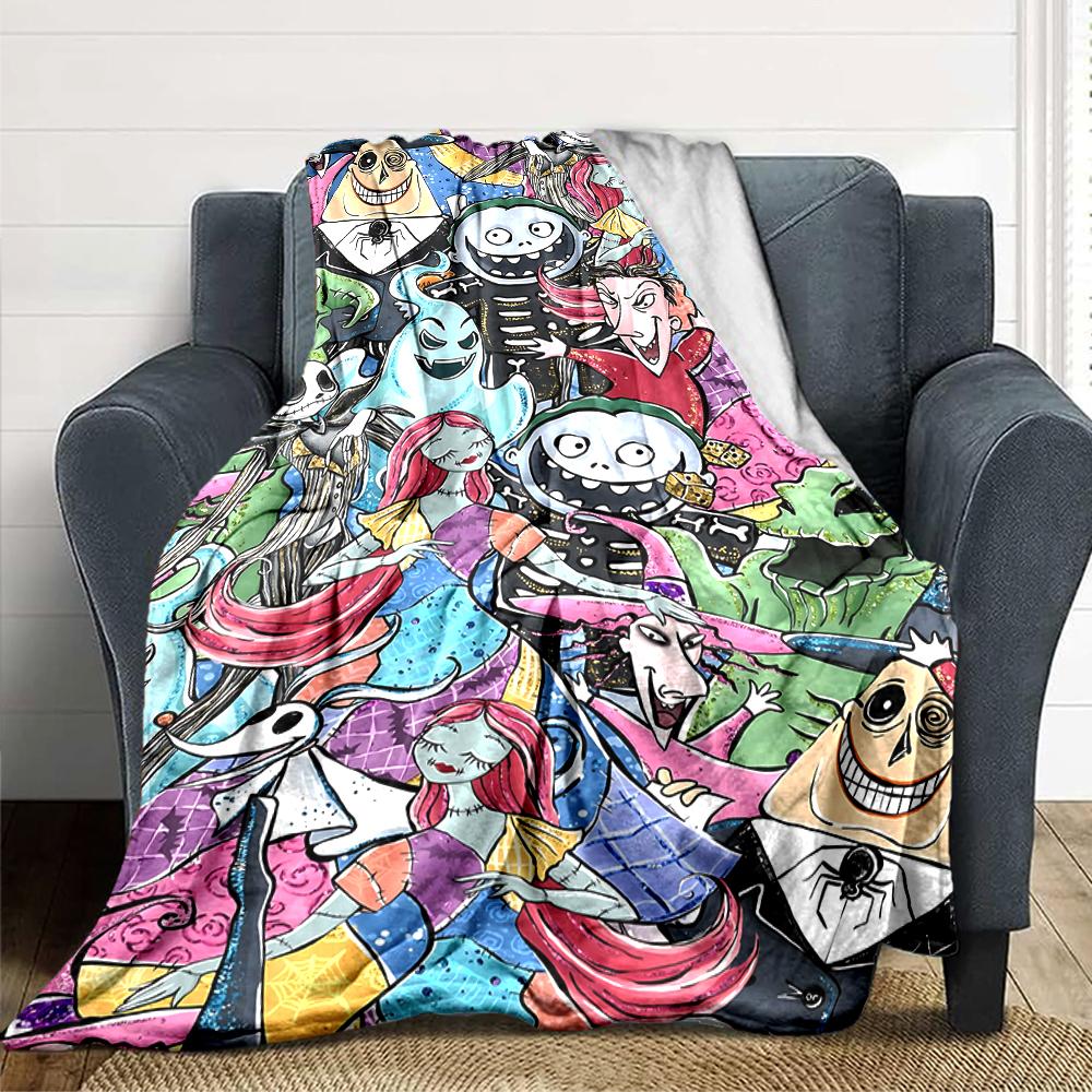 Nightmare Before Christmas Characters Blanket Soft Throw Blanket For Home Bedroom Bed Sofa Travel Office Solid Christmas Blanket