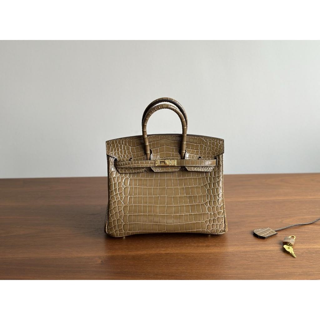 Kazilan 25cm Schrittlänge Platin Krokodillmuster vielseitig klassisch High-End Damenhandtasche