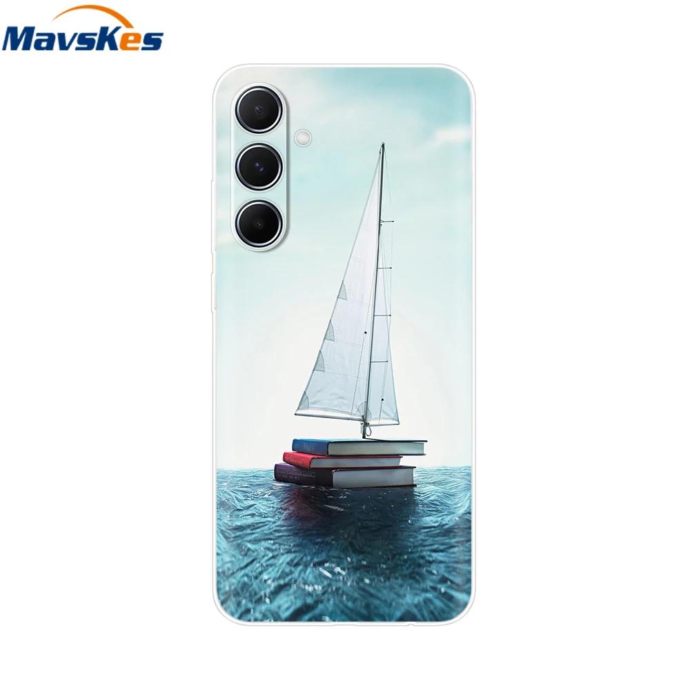 For Samsung Galaxy M35 M55 Case Cute Flower Soft Silicone Back Cover for Coque Samsung M 55 M 35 5G Phone Cover Fundas Shells