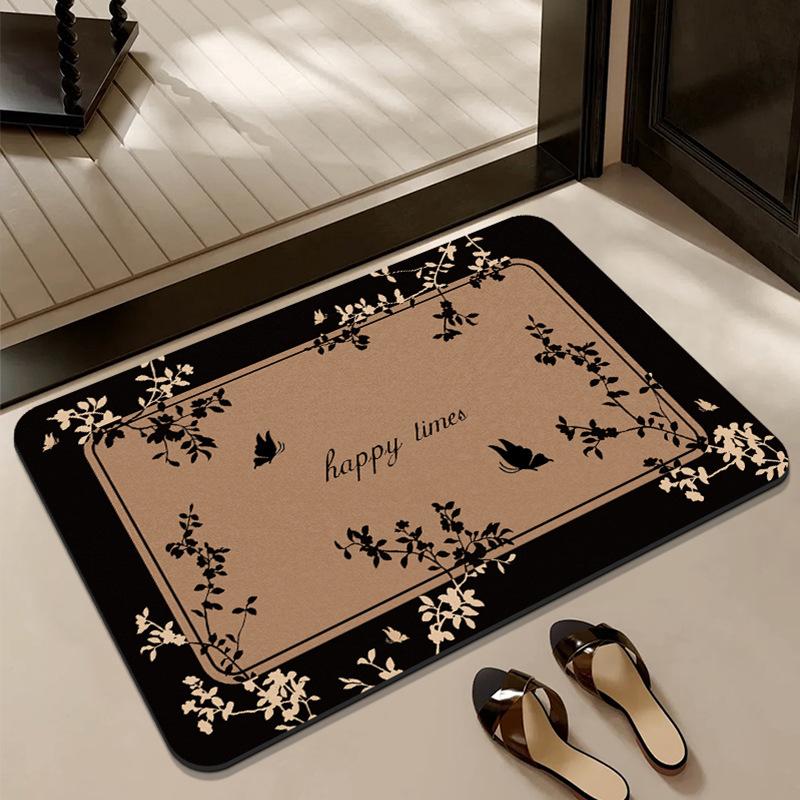 Medieval Style Diatom Mud Floor Mat, Bathroom Water-Absorbing Quick-Drying Non-Slip Floor Mat, Bathroom Door Dirt-Resistant And Easy-To-Take-Care