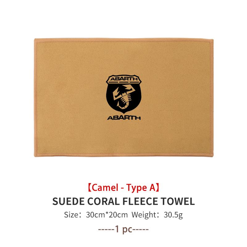 For Abarth Microfiber Towel Car Drying Towel Auto Plush Wash Towel Car Cleaning FR FIAT 500 Doblo Tipo Panda Ducato Punto Stilo