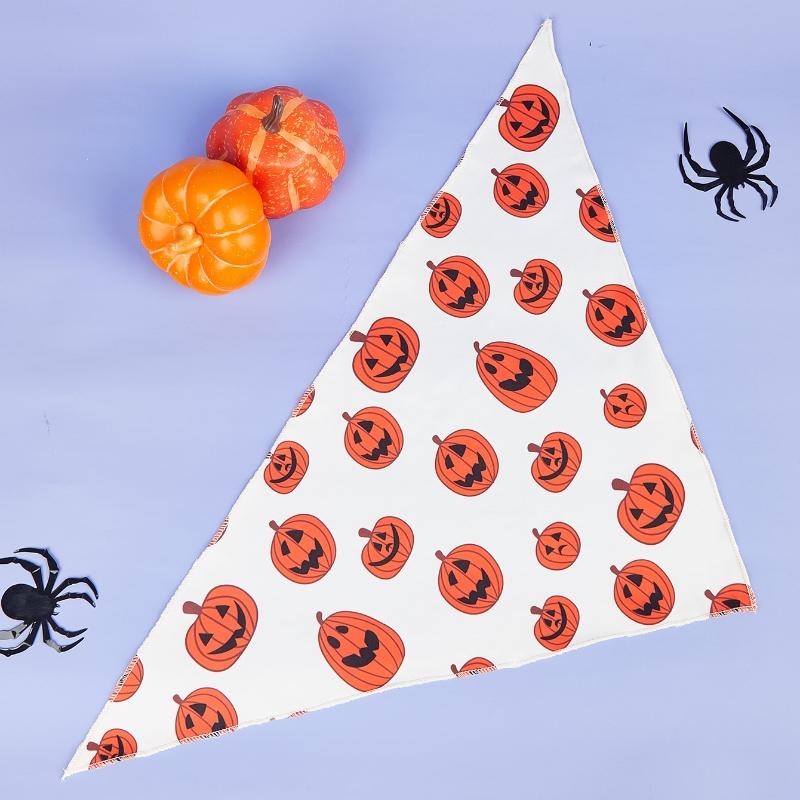 

Halloween Dog Bandana, Pumpkin and Spider Web Bibs Triangle Pet Scarf, Multiple Sizes Soft & Adjustable Pet Bandanas Accessories S белый